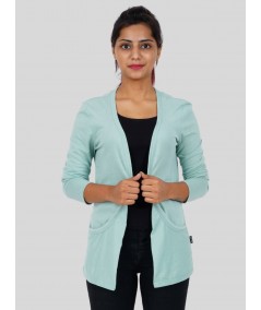 Women's Solid Pastel Green Shrug in 100% Cotton – Lightweight Everyday Layer