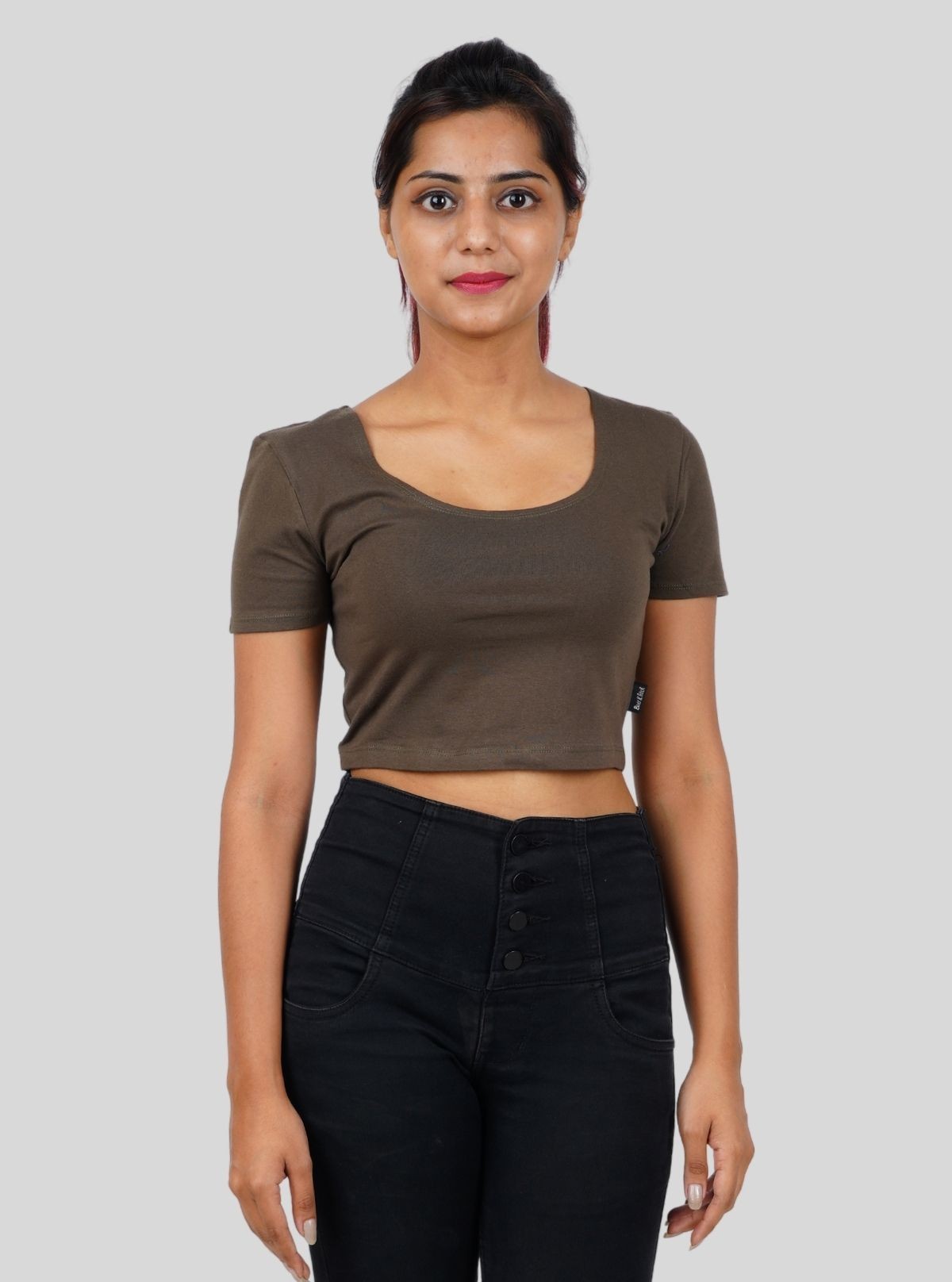 Green Crop Top with Sleeve