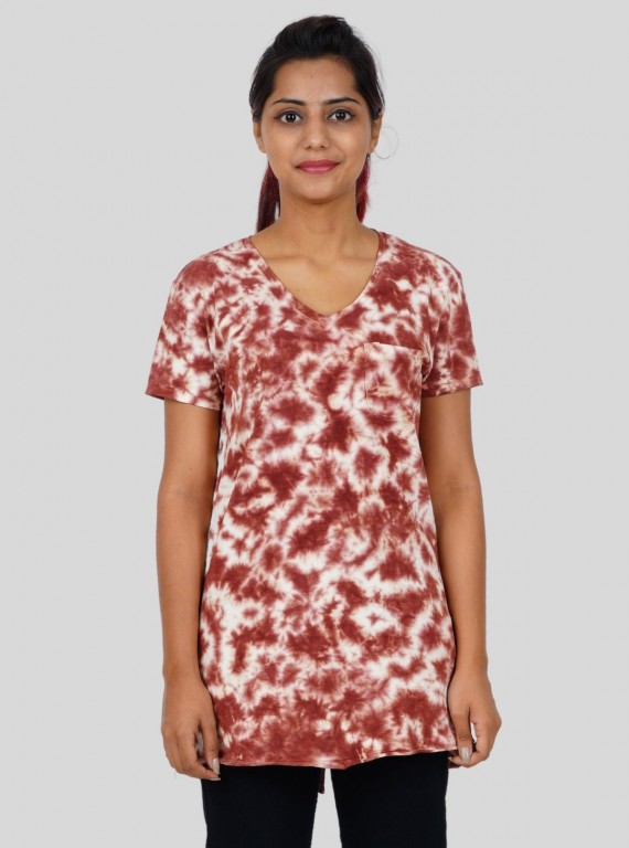 Burgundy Tie-Dye Top