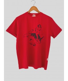 Red Shark Print T-Shirt for Men – Casual Streetwear by Boer and Fitch