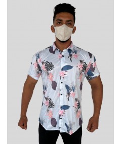 Men’s Floral Print Poly Shirt – Stylish Slim Fit Casual Shirt by Boer & Fitch
