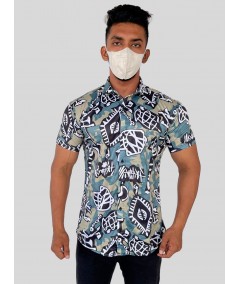Men’s Short Sleeve Shirt with Multi-Color Tribal Print | Boer & Fitch