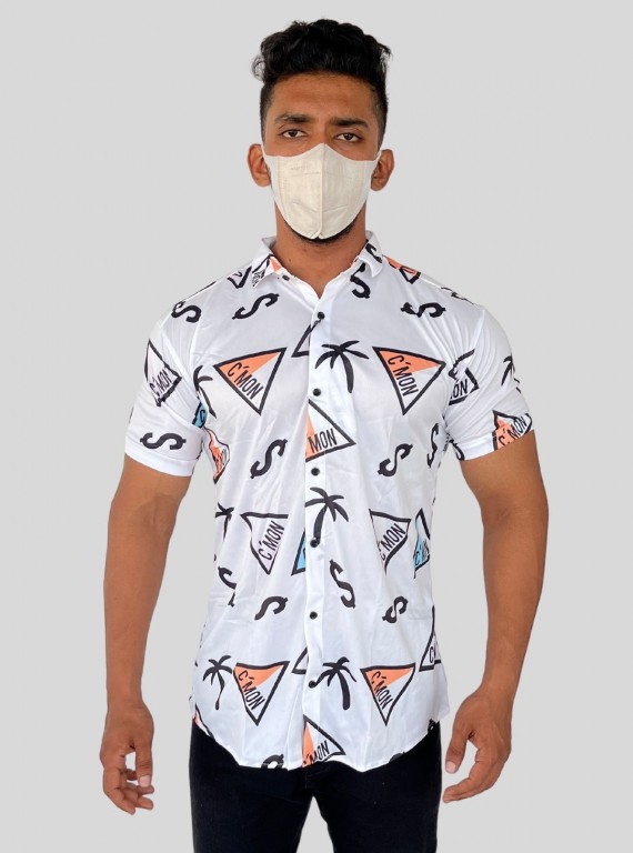 Men's Abstract Printed Poly Shirt – Bold, Modern & Lightweight by Boer and Fitch