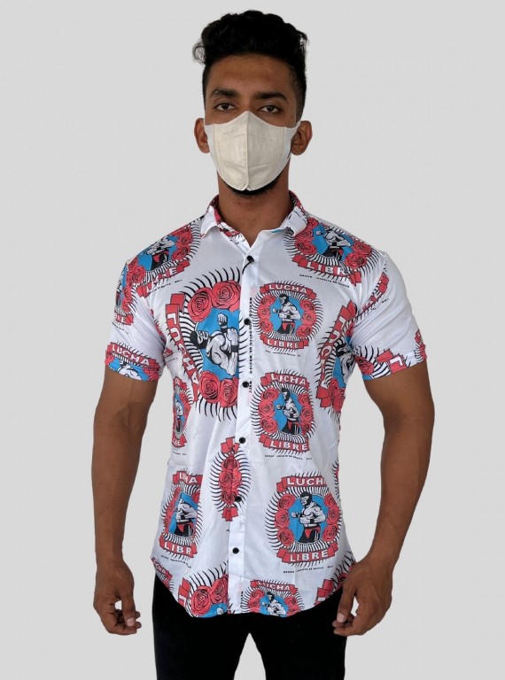 Men's Lucha Printed Poly Shirt – Bold Graphic Style by Boer and Fitch