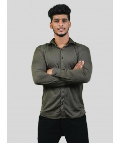 Men's Olive Green Long Sleeve Poly Shirt – Smart Utility Style by Boer and Fitch