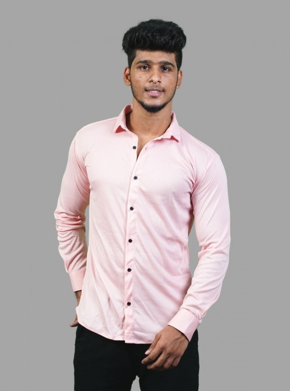 Men's Light Pink Long Sleeve Poly Shirt – Soft Elegance by Boer and Fitch