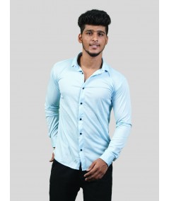 Men's Light Blue Long Sleeve Poly Shirt – Cool, Crisp & Contemporary by Boer and Fitch