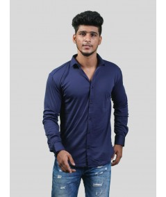 Men's Navy Long Sleeve Poly Shirt – Sharp, Sophisticated & Versatile by Boer and Fitch