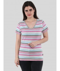 Women’s Multi Striped V-Neck Top – Boer and Fitch