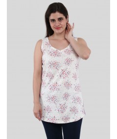 Women’s Sleeveless Purple Artistic Print Top – Boer and Fitch