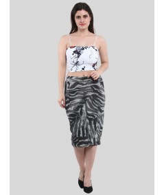 Women's Animal Print Cotton Fleece Skirt – Bold, Cozy & Stylish