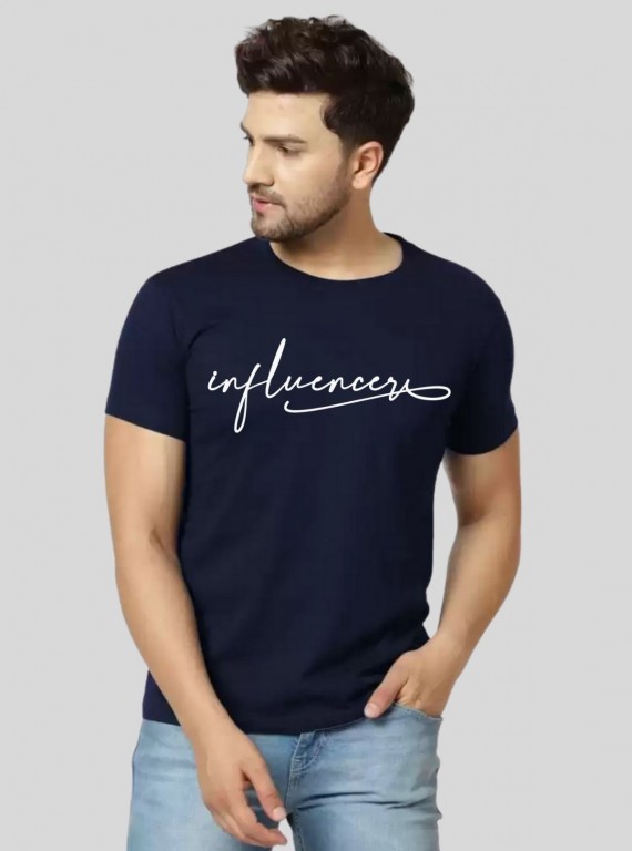 Navy Influencer print Tshirt