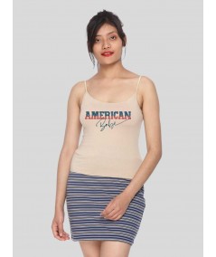 Women’s Sandal Spaghetti Top with Chest Print – Soft & Stylish | Boer & Fitch
