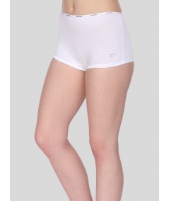 Women’s White Solid Hipster Brief in Cotton Elastane Jersey – Soft & Stretchy Comfort