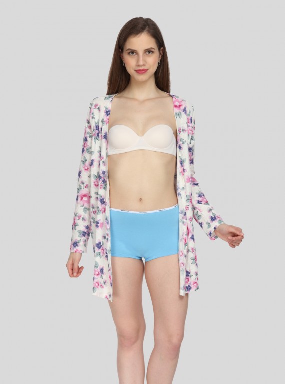 Women's Blue Solid Color Hipster Brief – Cotton Stretch Comfort Fit by Boer and Fitch