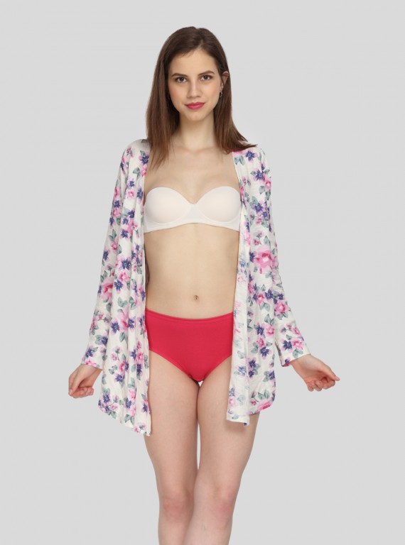 Women’s Red Cotton Elastane Brief – Ultra-Soft Stretch Comfort Fit