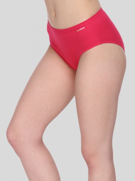 Women’s Red Cotton Elastane Brief – Ultra-Soft Stretch Comfort Fit