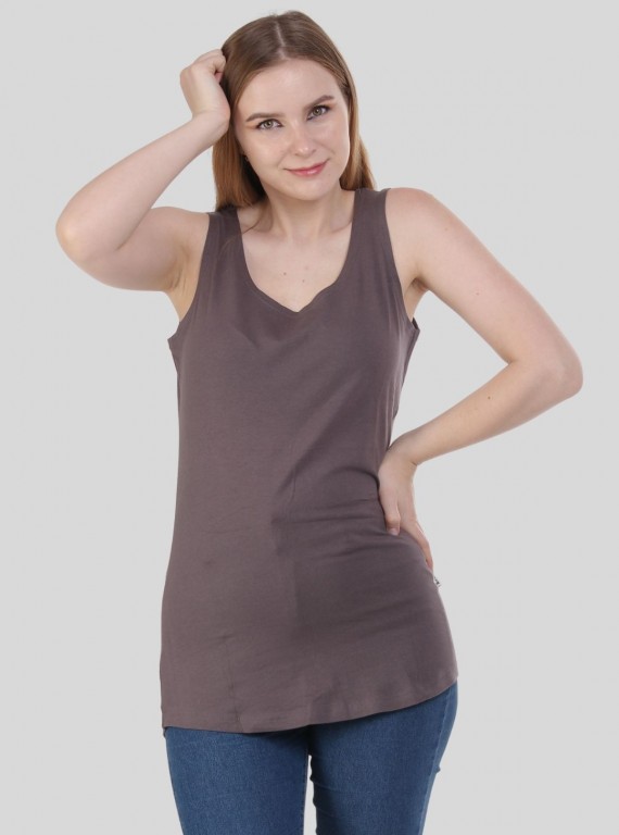 Brown Sleeveless TShirt