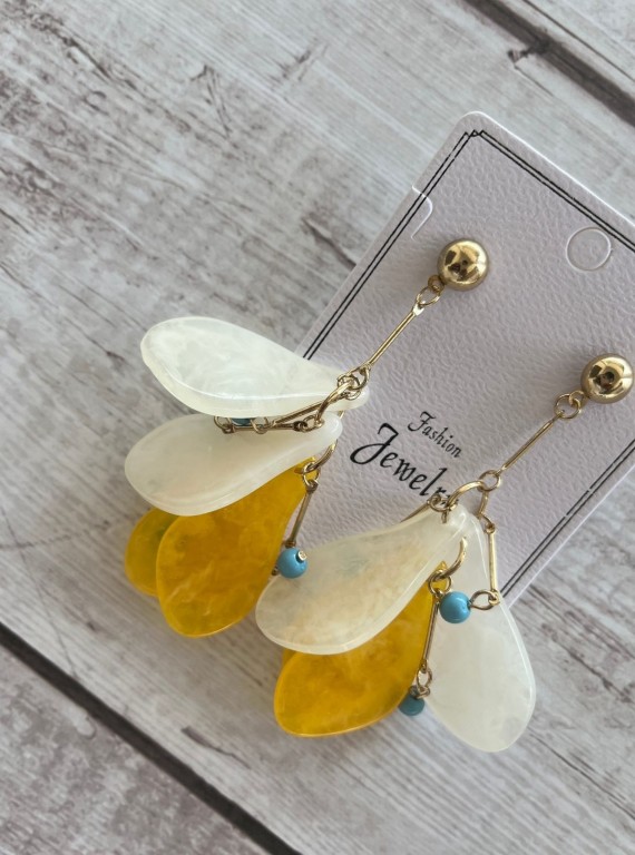 Women’s Yellow Fairy Wings Earrings – Whimsical Charm by Boer & Fitch