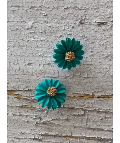 Green Forest Acrylic Flower Ear Ring