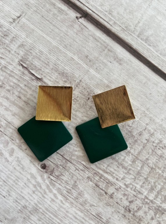 Women’s Colorblock Geometric Drop Earrings – Bold Contemporary Style
