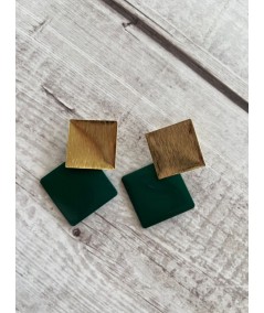 Women’s Colorblock Geometric Drop Earrings – Bold Contemporary Style