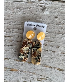 Women’s Beige Acrylic Drop Earrings – Chic, Lightweight & Versatile