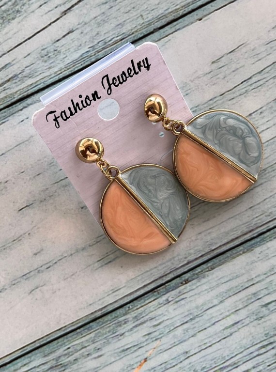 Women’s Orange Clay Slab Earrings – Handcrafted Boho Chic Style