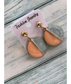 Women’s Orange Clay Slab Earrings – Handcrafted Boho Chic Style