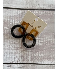 Women’s Grey Acrylic Resin Hook Earrings – Minimalist Modern Elegance