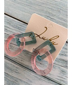 Women’s Pink Acrylic Resin Hook Earrings – Trendy Lightweight Statement