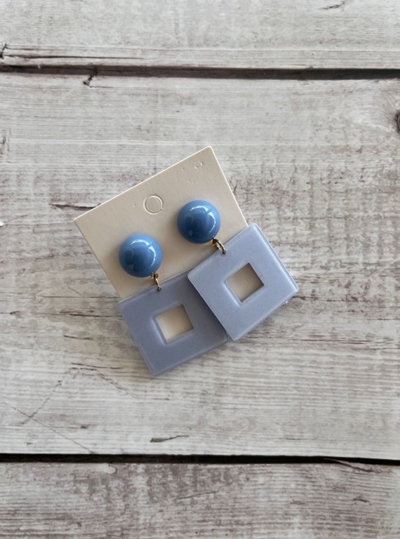 Blue Geometric Earring