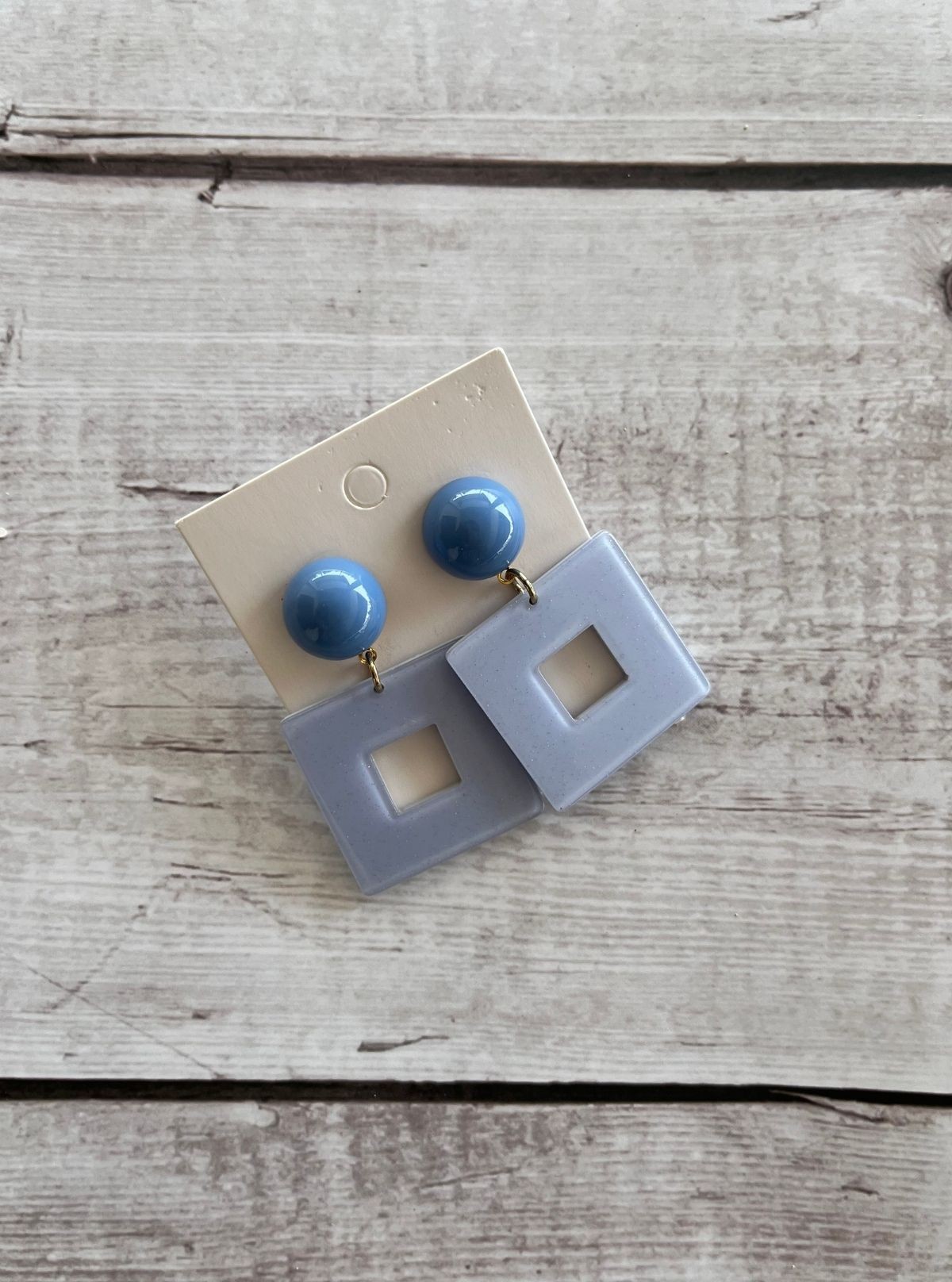 Women’s Grey Square Drop Earrings – Minimalist Modern Statement Jewelry