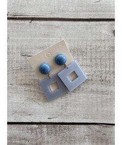 Women’s Grey Square Drop Earrings – Minimalist Modern Statement Jewelry