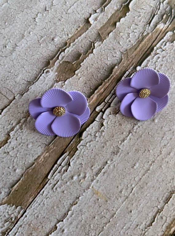 Purple floral Earring