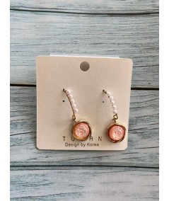 Pink Pendiantes Earring