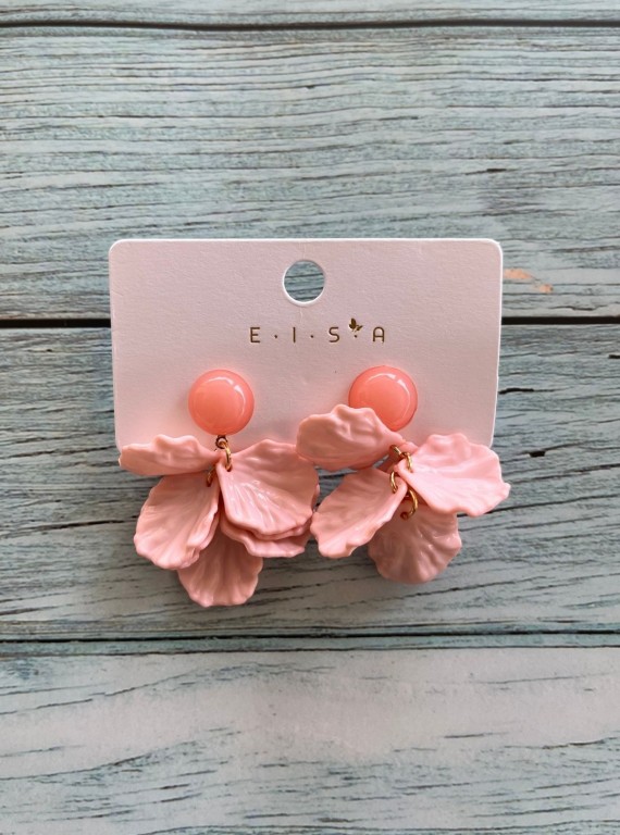 Women’s Pink Flower Drop Earrings – Elegant & Playful Style