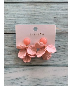 Women’s Pink Flower Drop Earrings – Elegant & Playful Style
