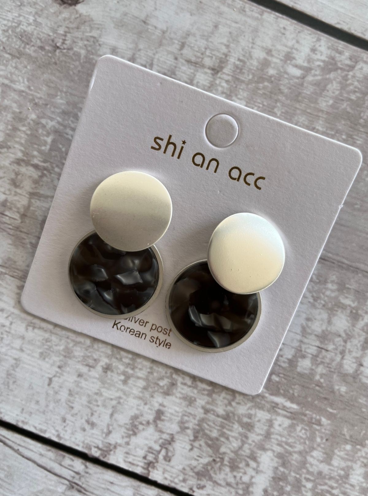 Grey Granite Earring