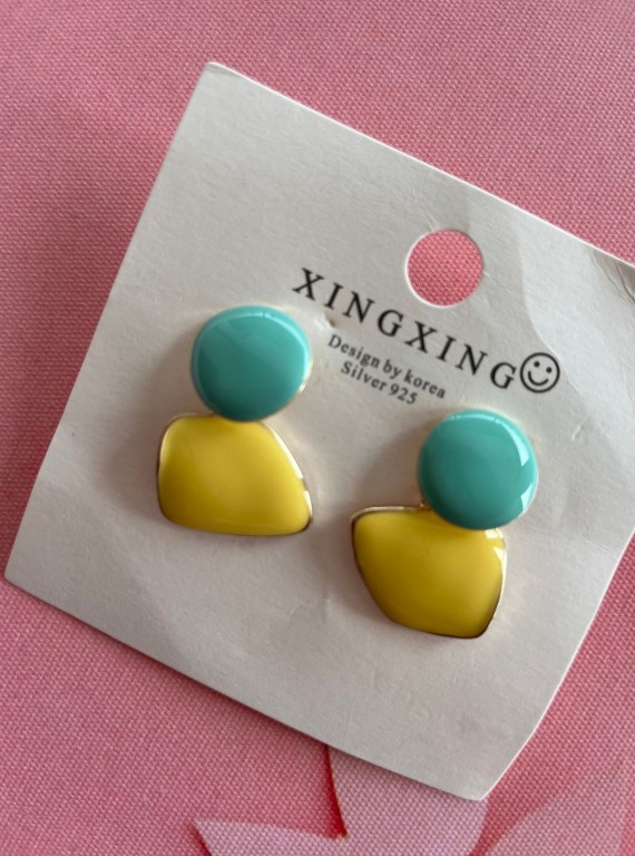 Yellow Enamel Drop Earring