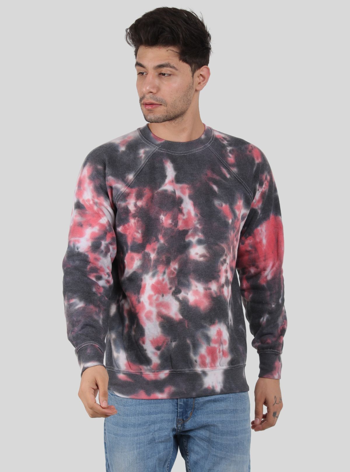 Men’s Grey Tie-Dye Sweatshirt – Urban Edge Meets Everyday Comfort