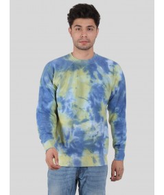 Lime Blue Tie and Dye Sweatshirt