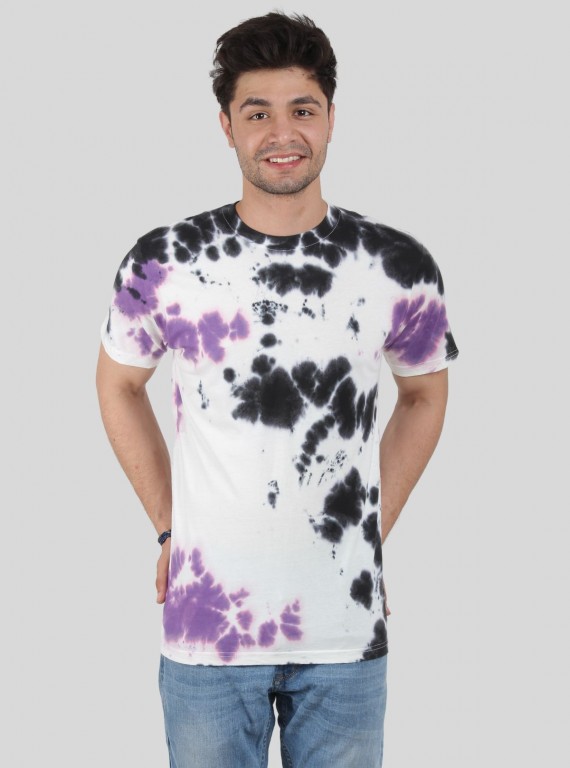 Men’s White Tie and Dye T-Shirt – Trendy, Artistic & Casual Essential