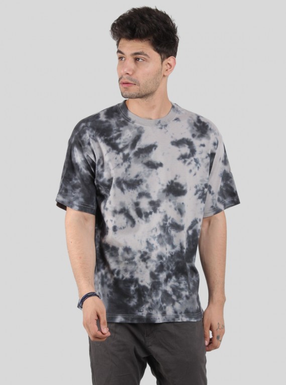 Men’s Grey Foncé Tie and Dye T-Shirt – Urban Style with Artistic Edge
