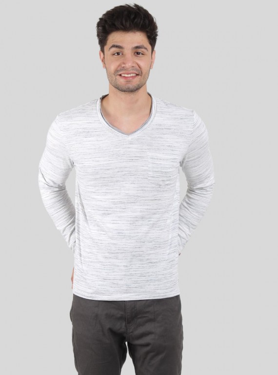 Designer Slub Jersey Long Sleeve TShirt