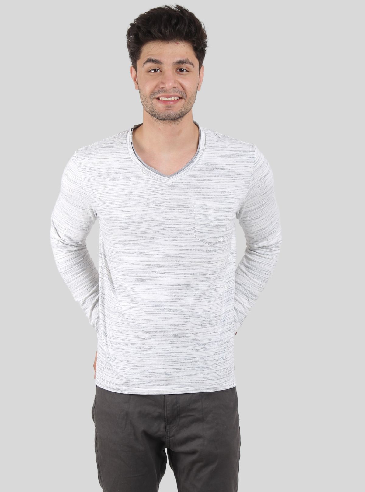 Designer Slub Jersey Long Sleeve TShirt