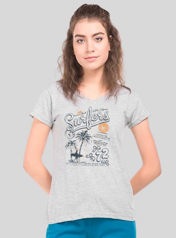 Women’s Short Sleeve T-Shirt with Surf Print | Boer & Fitch