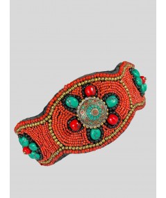 Women's Tibetan Style Coral & Glass Beads Waist Band – Ethnic Boho Chic