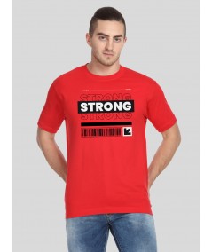 Men’s Red Strong Printed T-Shirt – Bold Graphic Tee for Everyday Power