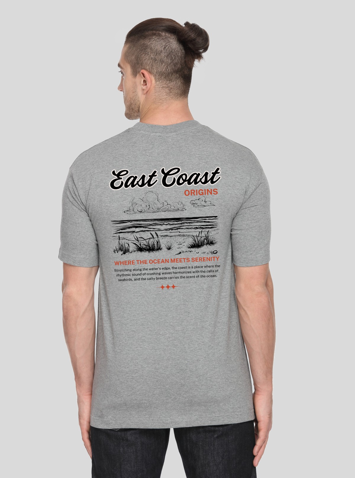 Men’s Dark Melange Printed T-Shirt – Modern Comfort & Graphic Style